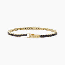 Carica l'immagine nel visualizzatore di Gallery, Bracciale tennis argento dorato e zirconi neri Mabina