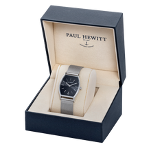 Carica l'immagine nel visualizzatore di Gallery, Orologio Modern Edge Black Sunray Argentato Mesh