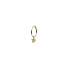 Carica l'immagine nel visualizzatore di Gallery, MONO-ORECCHINO CERCHIO MINI HOOP STELLA - ORO18KT