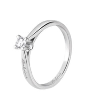 Carica l'immagine nel visualizzatore di Gallery, Solitario in oro bianco con diamanti ANVERSA