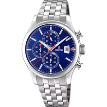Carica l'immagine nel visualizzatore di Gallery, OROLOGIO FESTINA TIMELESS CHRONOGRAPH F20374/2 AZZURO BRACCIALE IN ACCIAIO, UOMO