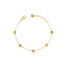 Carica l'immagine nel visualizzatore di Gallery, Bracciale catenella 5 CUORI