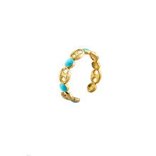 Carica l'immagine nel visualizzatore di Gallery, ANELLO SMALTO CABOCHON - MAGLIA MARINA ( + colori)