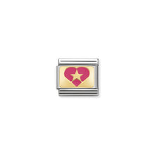 Carica l'immagine nel visualizzatore di Gallery, LINK COMPOSABLE CLASSIC CUORE CON STELLA FUCSIA/NERA