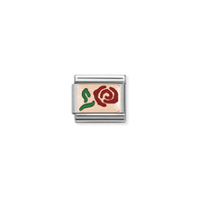 Carica l'immagine nel visualizzatore di Gallery, LINK COMPOSABLE CLASSIC ROSA SMALTATA E ORO ROSA (+colori)