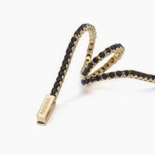Carica l'immagine nel visualizzatore di Gallery, Bracciale tennis argento dorato e zirconi neri Mabina
