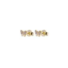 Carica l'immagine nel visualizzatore di Gallery, ORECCHINI LOBO MICRO ZIRCONI FARFALLA - FLY&SHINE (+varianti)