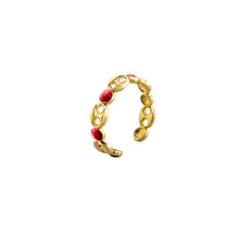 Carica l'immagine nel visualizzatore di Gallery, ANELLO SMALTO CABOCHON - MAGLIA MARINA ( + colori)