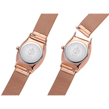 Carica l'immagine nel visualizzatore di Gallery, Orologio Modern Edge Black Sunray Oro Rosa Mesh