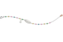 Carica l'immagine nel visualizzatore di Gallery, Bracciale Dorato con Cuore Targhetta e Sfere Colorate Nanán