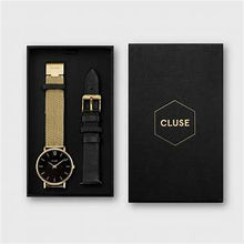 Carica l'immagine nel visualizzatore di Gallery, Gift Box Minuit Special Mesh Gold Colour & Leather Strap