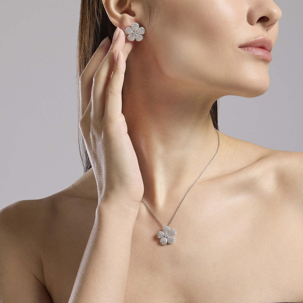 Girocollo MABINA in argento con fiore in zirconi MALEDETTA PRIMAVERA (+varianti)