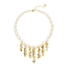 Carica l'immagine nel visualizzatore di Gallery, Collana SODINI corta perle frange paillettes Eve - Oro e bianco
