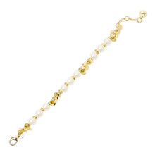 Carica l'immagine nel visualizzatore di Gallery, Bracciale SODINI filo paillettes e perle Eve - Oro e bianco
