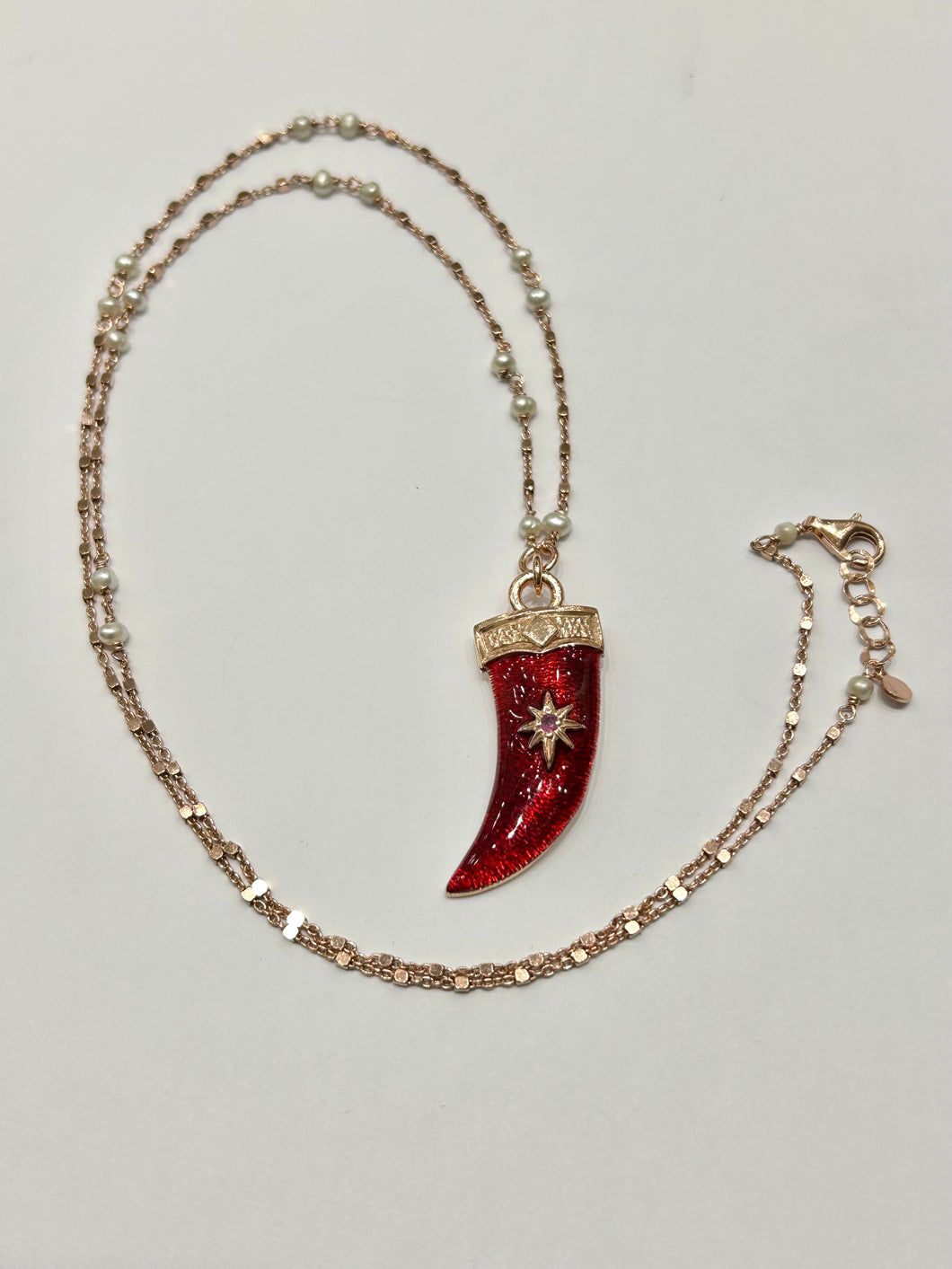 Collana Sacramore argento con zanna smaltata