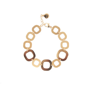 Bracciale AQUAFORTE Vintage Glamour con lastre quadre lucide e satinate