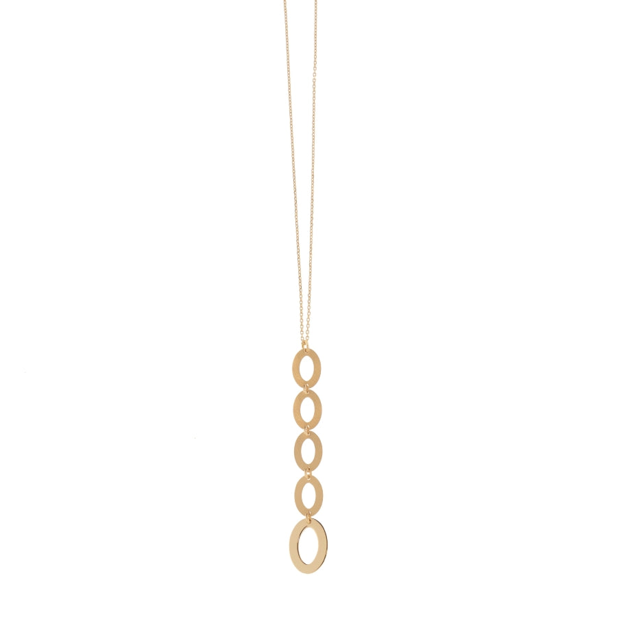 Collana AQUAFORTE pendente Vintage Glamour con lastre ovali lucide e satinate