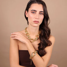 Carica l&#39;immagine nel visualizzatore di Gallery, Collana ETRUSCA maxi maglie ovali a intreccio
