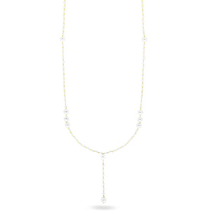 LONG NECKLACE NECK-TIE WITH PEARLS - WHITESIDE