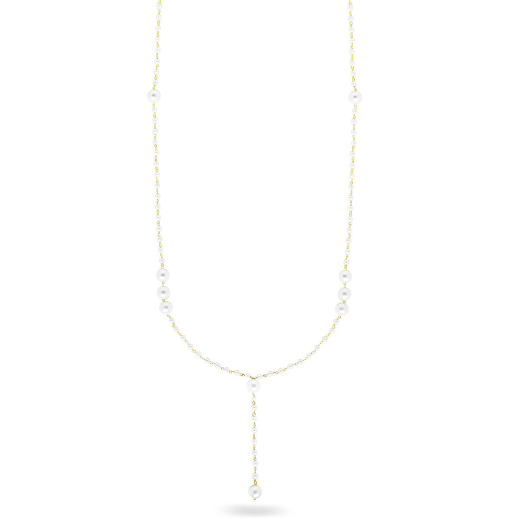 LONG NECKLACE NECK-TIE WITH PEARLS - WHITESIDE
