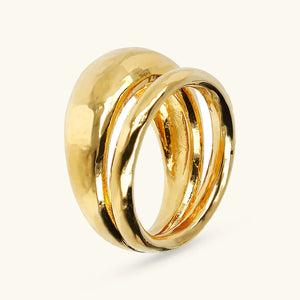 Anello ETRUSCA a Fascia Martellato Design Doppio