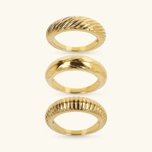Set di Anelli ETRUSCA Fedine Martellati e Rigati