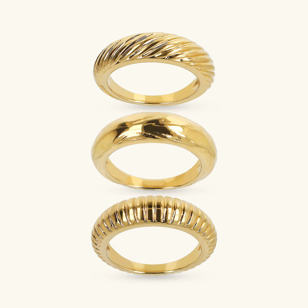 Set di Anelli ETRUSCA Fedine Martellati e Rigati