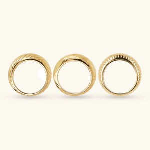 Set di Anelli ETRUSCA Fedine Martellati e Rigati