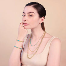 Carica l&#39;immagine nel visualizzatore di Gallery, Collana Multifilo ETRUSCA Diamantata con Pietra Naturale Turchese
