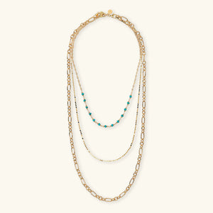 Collana Multifilo ETRUSCA Diamantata con Pietra Naturale Turchese