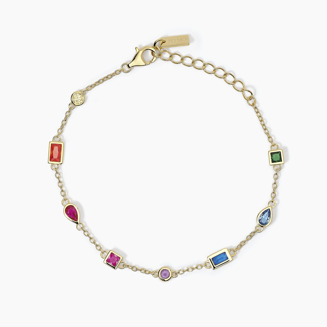 Bracciale Mabina multicolor con catena forzatina RAINBOW