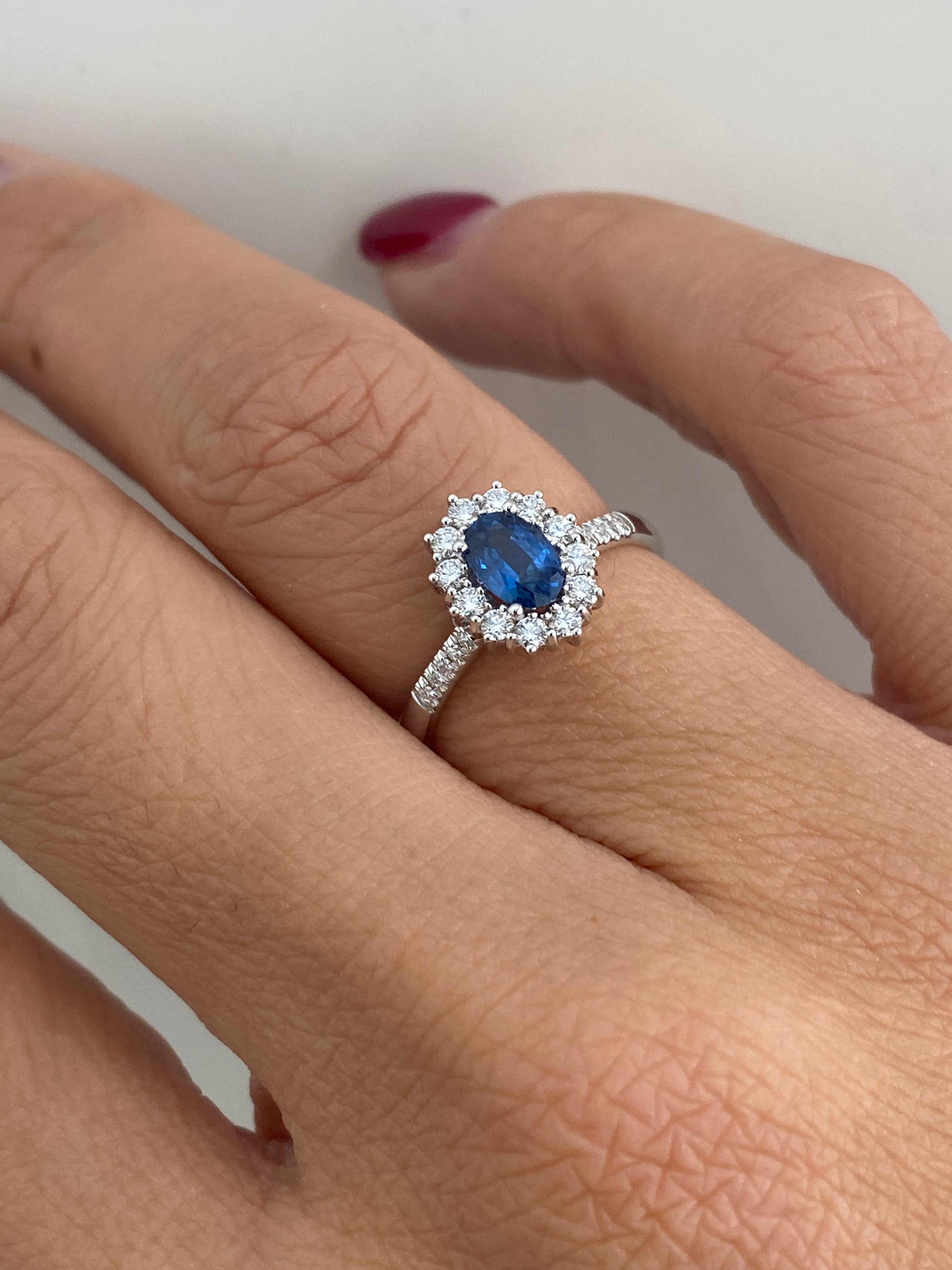 Anello oro bianco zaffiro on sale