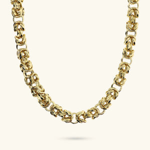 Collana ETRUSCA Girocollo Maxi Catena Bizantina Martellata
