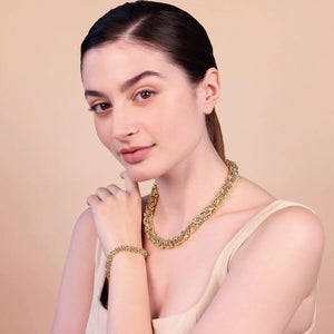 Collana ETRUSCA Girocollo Maxi Catena Bizantina Martellata