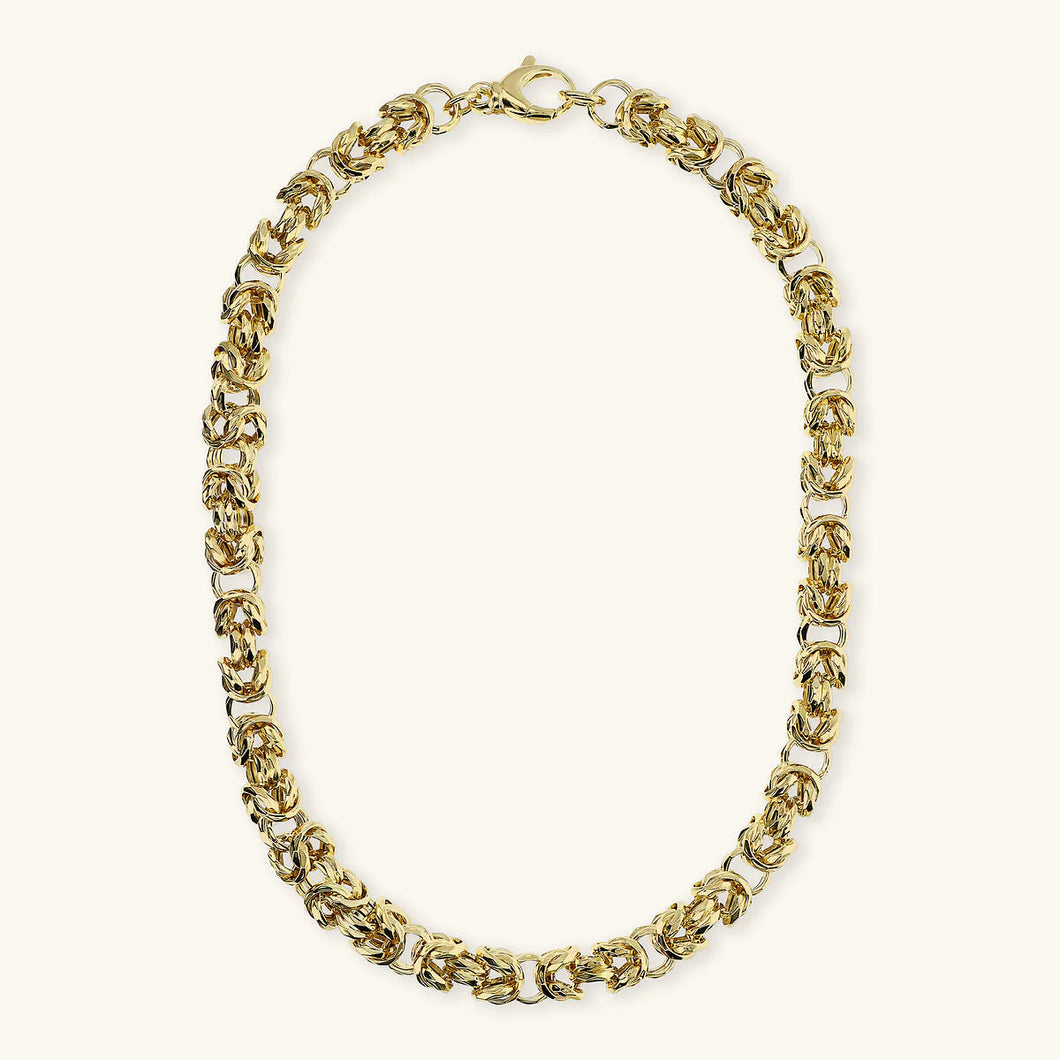 Collana ETRUSCA Girocollo Maxi Catena Bizantina Martellata