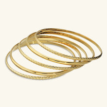 Carica l'immagine nel visualizzatore di Gallery, Set 5 Bangle ETRUSCA Lucidi e Martellati
