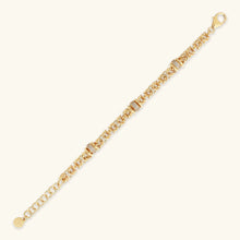 Carica l'immagine nel visualizzatore di Gallery, Bracciale ETRUSCA Catena Bizantina con Rondelle in Pavé di Cubic Zirconia
