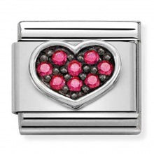 Carica l&#39;immagine nel visualizzatore di Gallery, LINK COMPOSABLE CLASSIC CUORE CON ZIRCONI FUCHSIA
