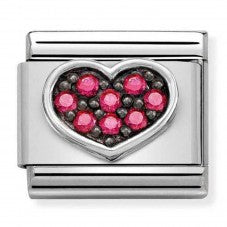 LINK COMPOSABLE CLASSIC CUORE CON ZIRCONI FUCHSIA