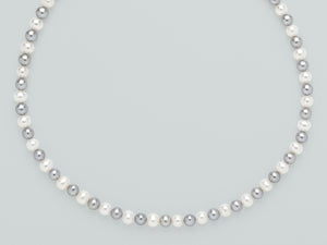 Collana donna perle Miluna multicolor grigio e bianco 1MOT455
