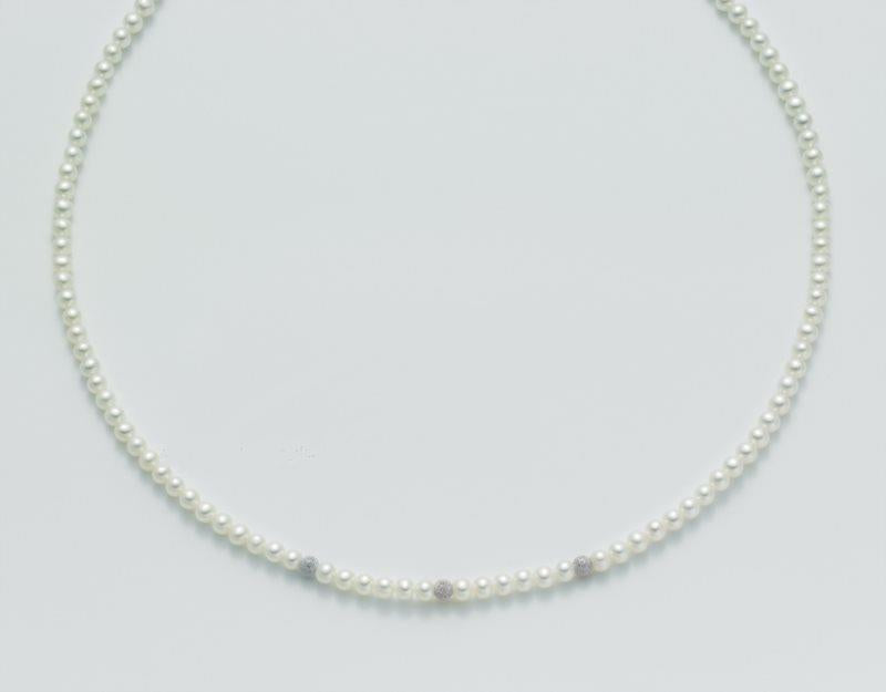 Collana Donna Miluna Perle Oro Bianco Diamantato