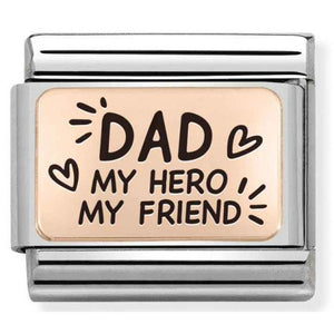 LINK COMPOSABLE CLASSIC DAD MY HERO IN ORO ROSA