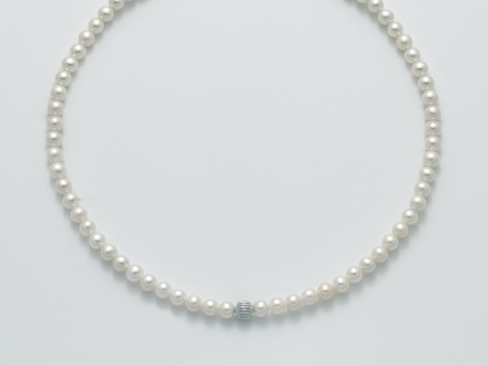 Collana Donna Miluna Perle Oro Bianco Diamantato