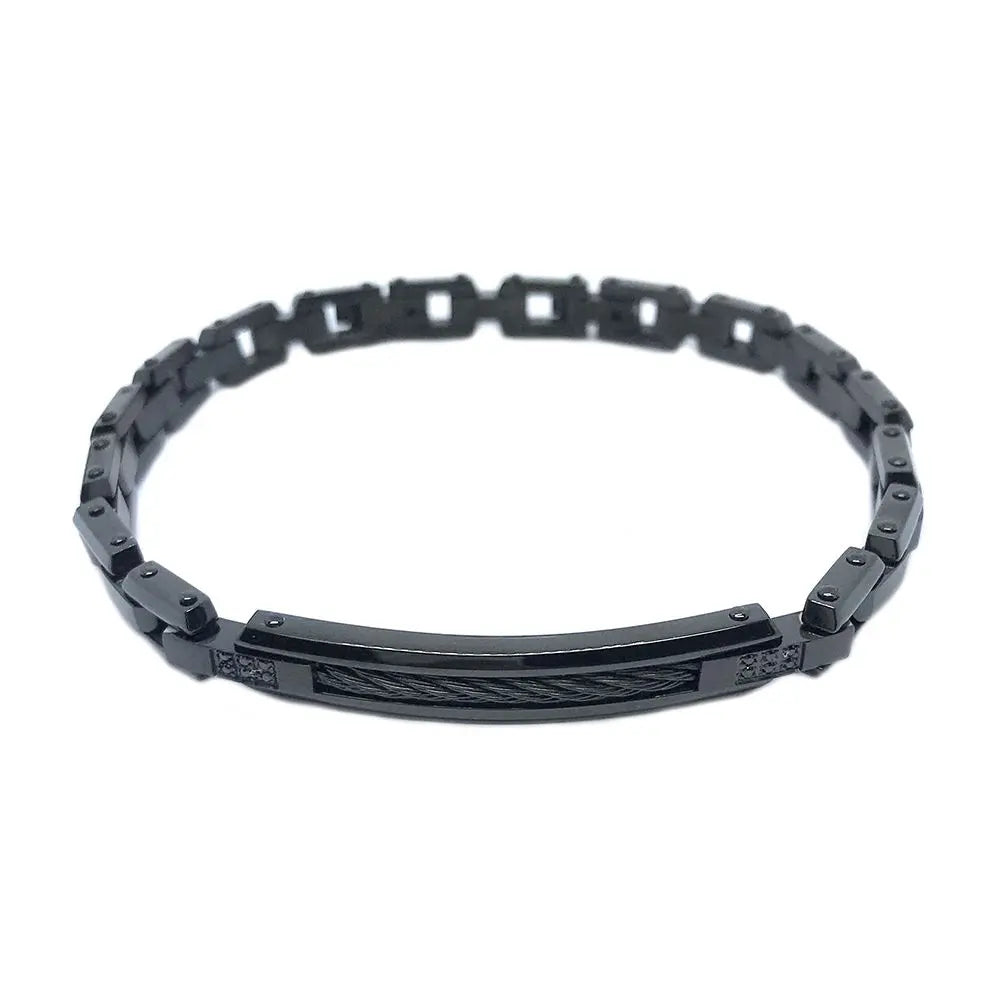 Bracciale Zancan in Acciaio Nero con Spinelli – Hiteck – EHB209