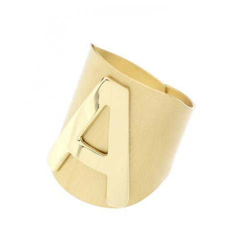 Anello fascione con lettera Aquaforte - Il Maestro Orafo Gioielli