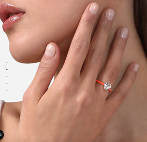 Anello solitario love parade orange