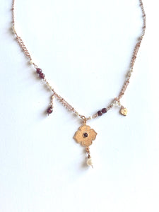 Collana Sacramore argento rosato e perle