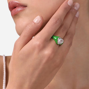 Anello chevalier Love Parade green