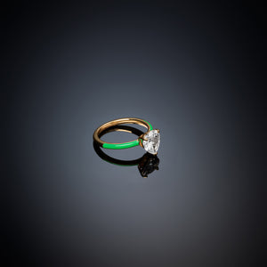 Anello solitario love parade green