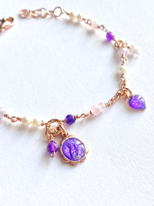 Bracciale Sacramore argento e pietrine viola